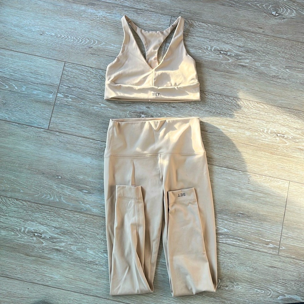 Set active luxform leggings in light crème yellow color